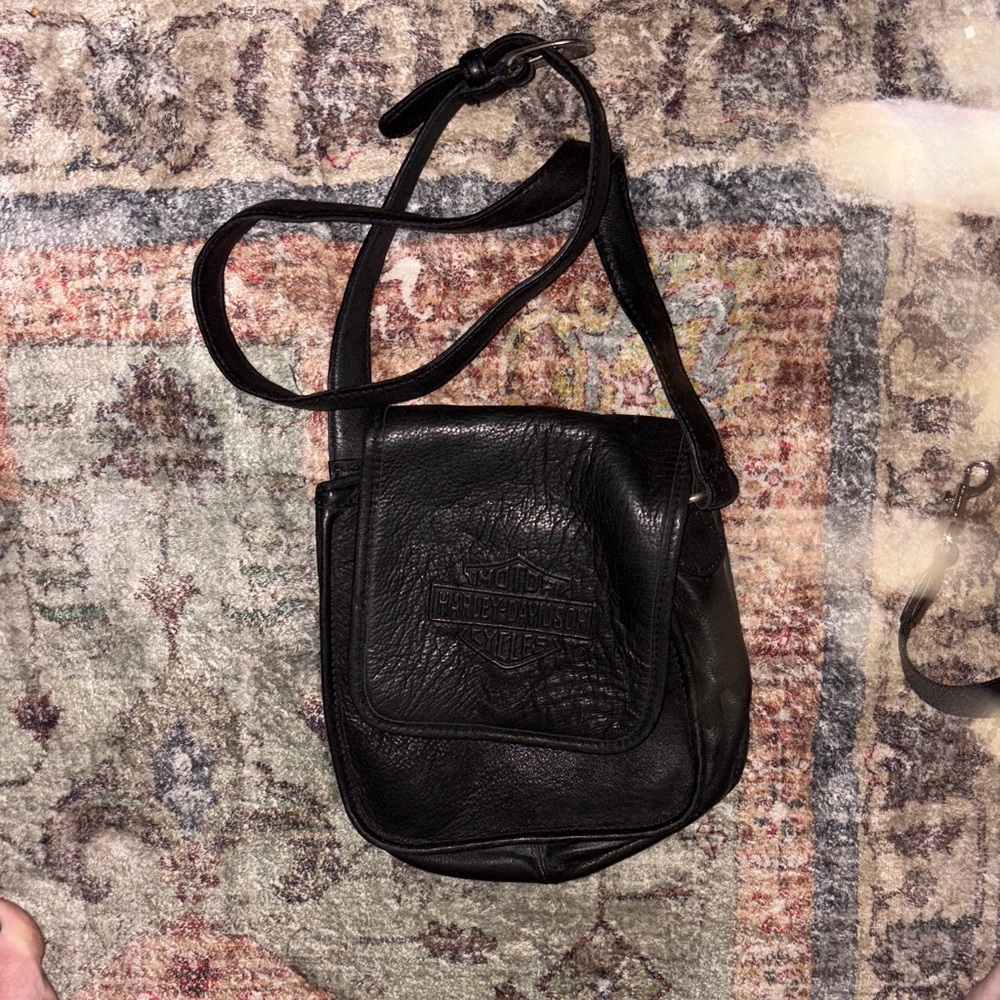 Black Leather Crossbody Bag